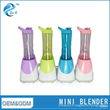 Mini mélangeur électrique coloré matériel 600cc / ml de bouteille de Tritan sans BPA